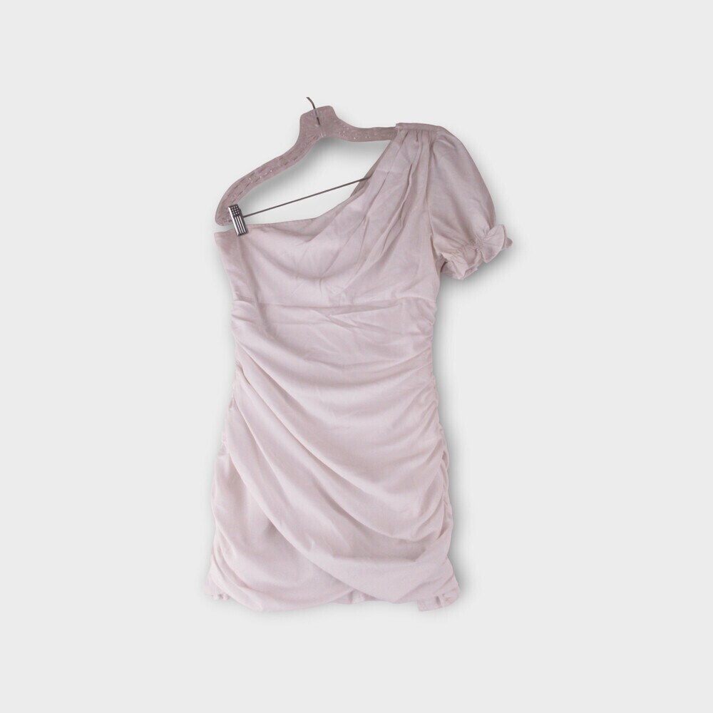 Hello Molly Not Fair On Me White One‑Shoulder Ruched Mini Dress Size 6